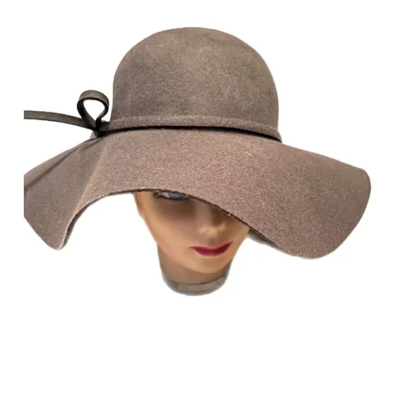 WOMENS FELT WOOL WIDE BRIM FEDORA WOOL FLOPPY HAT D&Y s-l400.jpg main image 4
